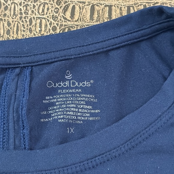 Cuddl Duds Flexwear Navy Blue Short Sleeve Top Women’s 1X - Picture 2 of 8